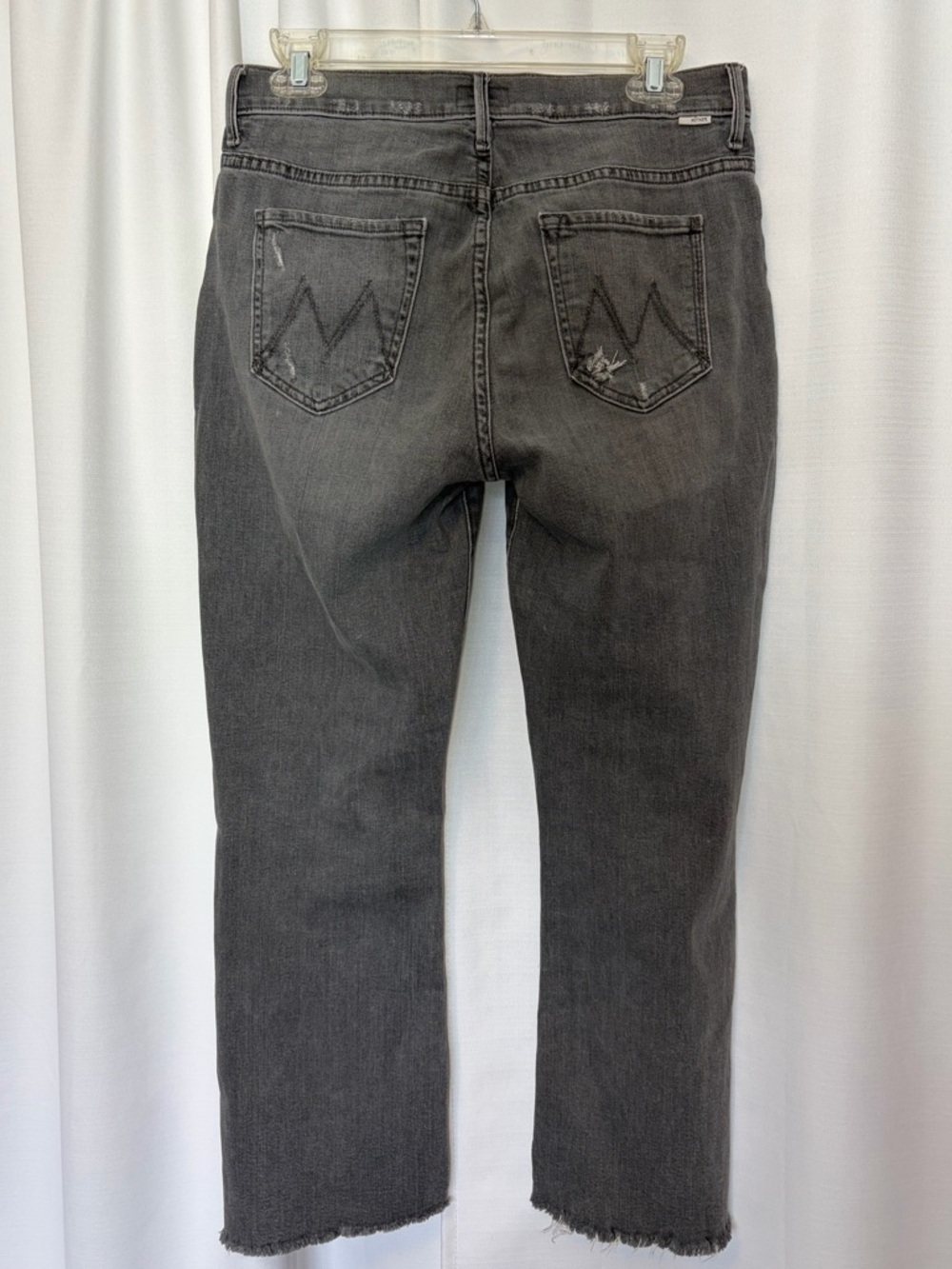 MOTHER The Insider Crop Fray Gray To the Moon Sz 29 Distressed Frayed Grunge Y2K - Picture 9 of 16